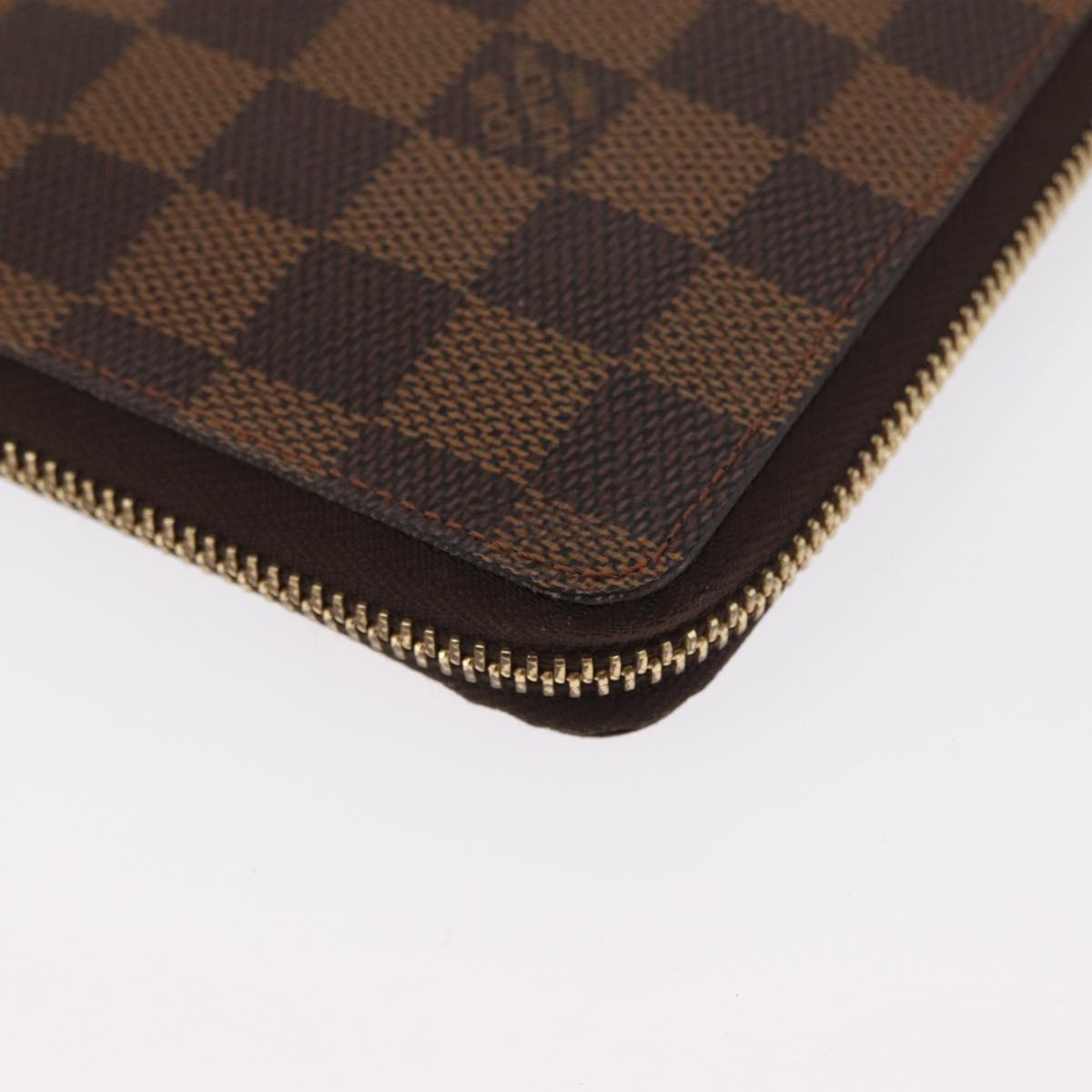 LOUIS VUITTON Damier Ebene Zippy Organizer Long Wallet N60003 LV Auth 164703V