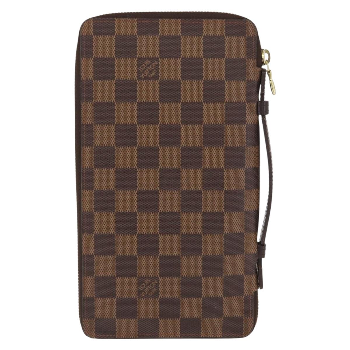 LOUIS VUITTON Damier Ebene Zippy Organizer Long Wallet N60003 LV Auth 164703V
