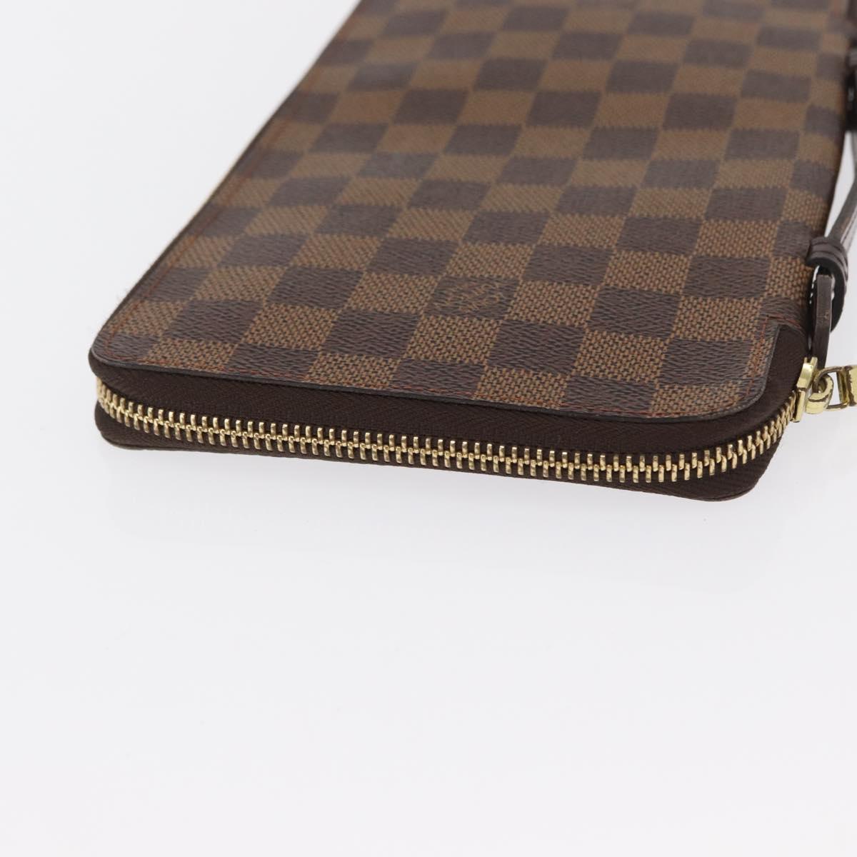 LOUIS VUITTON Damier Ebene Zippy Organizer Long Wallet N60003 LV Auth 164703V