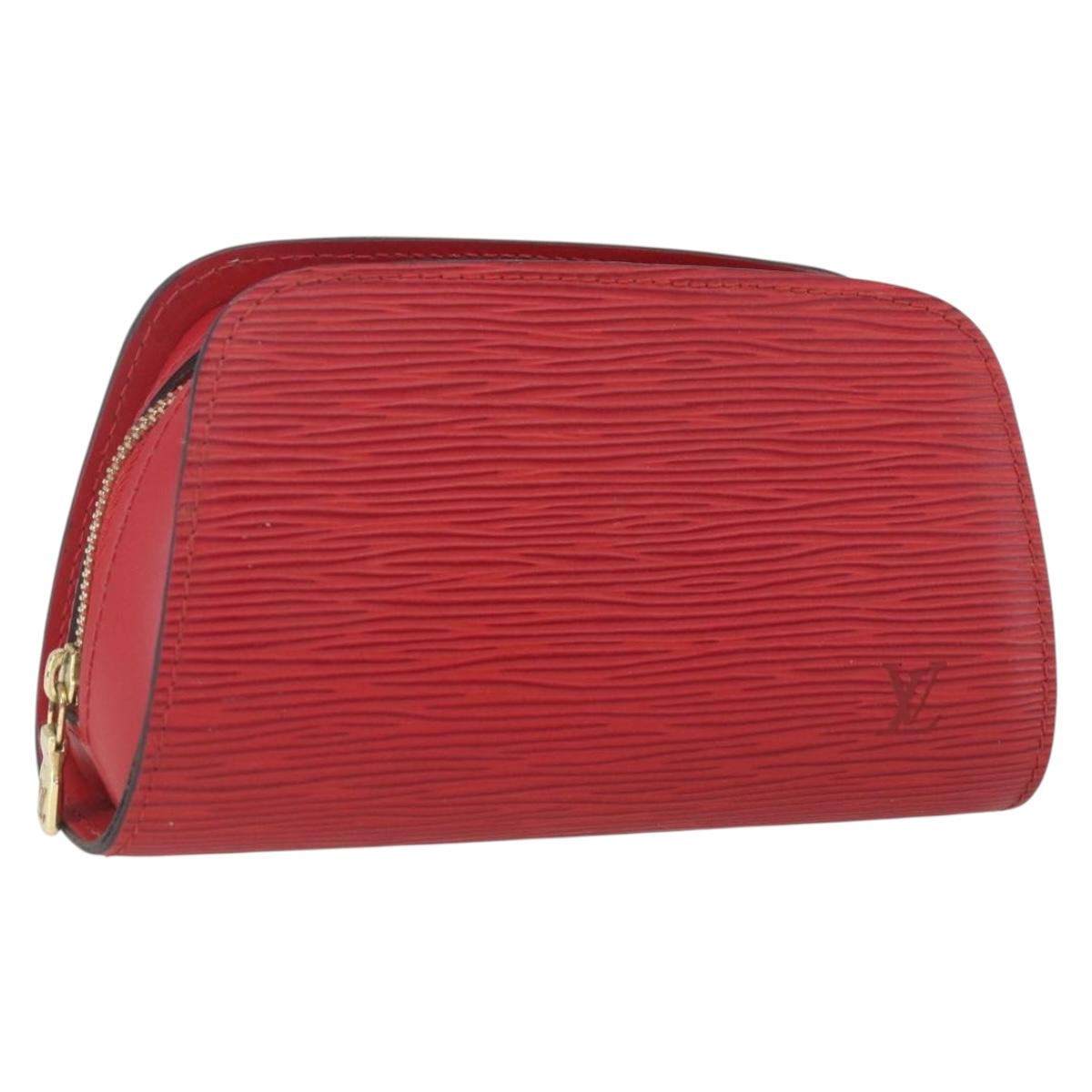 LOUIS VUITTON Epi Dauphine PM Pouch Castilian Red M48447 LV Auth 164704