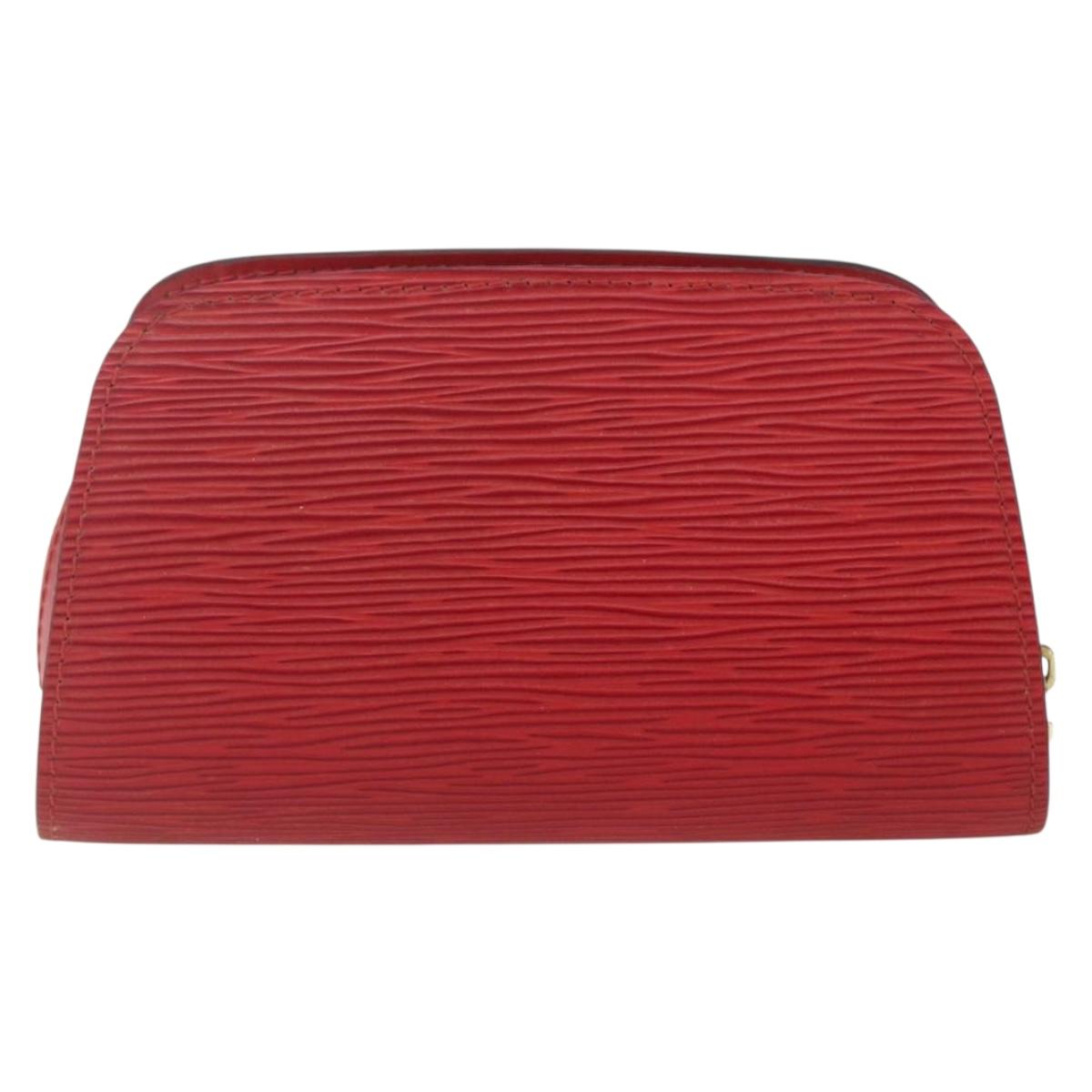 LOUIS VUITTON Epi Dauphine PM Pouch Castilian Red M48447 LV Auth 164704