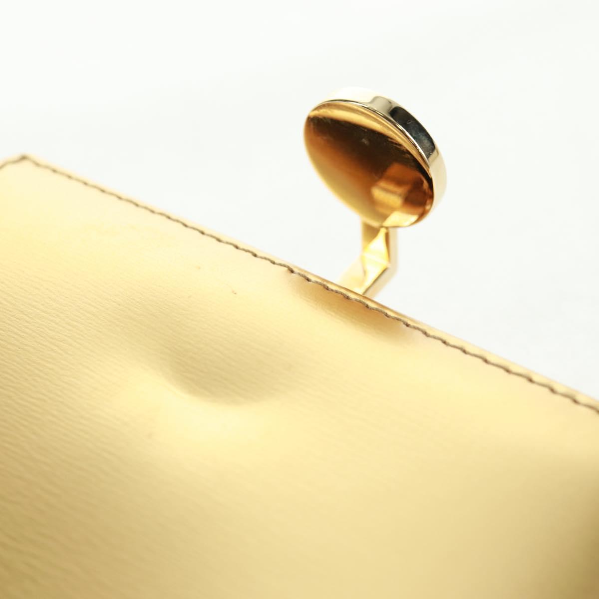 LOEWE Anagram Compact Wallet Leather Gold Silver Auth 164706V