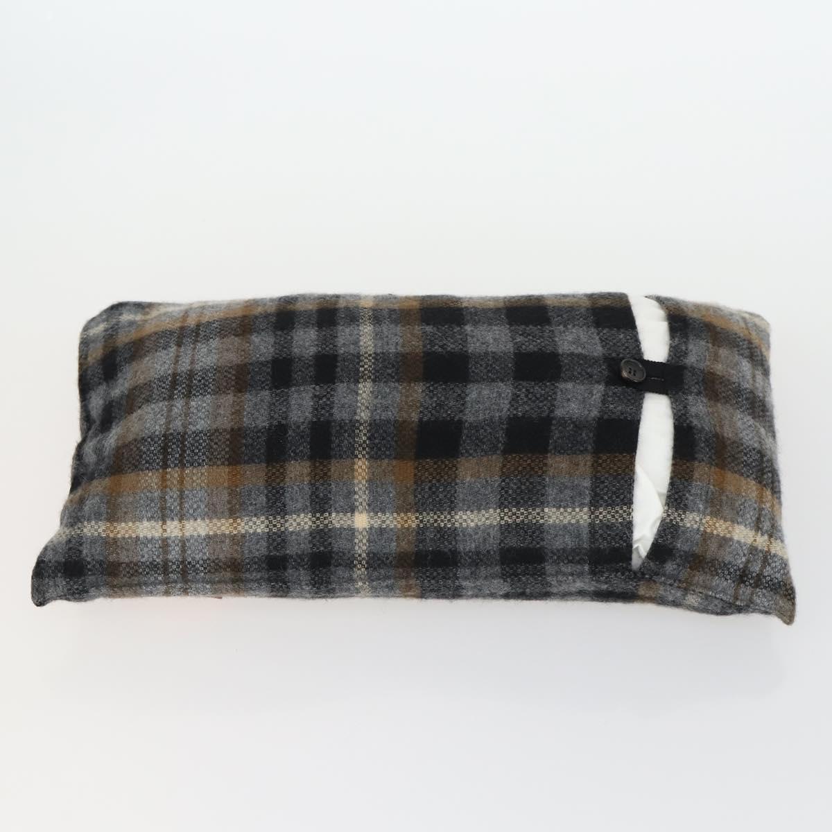 LOUIS VUITTON Travel Set Eye Mask Cushion Wool 3 Set Gray R99136 Auth 164714