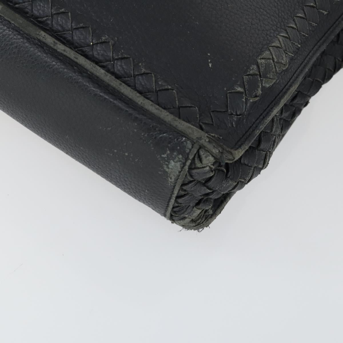BOTTEGA VENETA INTRECCIATO Hand Bag Leather 2way Black Auth 164741