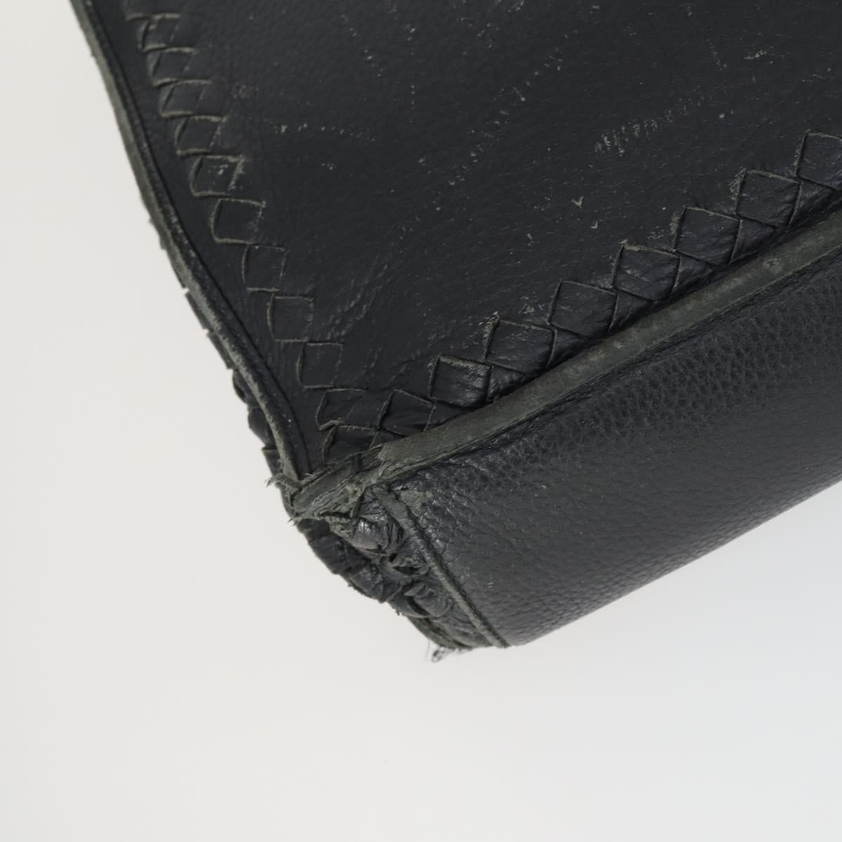 BOTTEGA VENETA INTRECCIATO Hand Bag Leather 2way Black Auth 164741