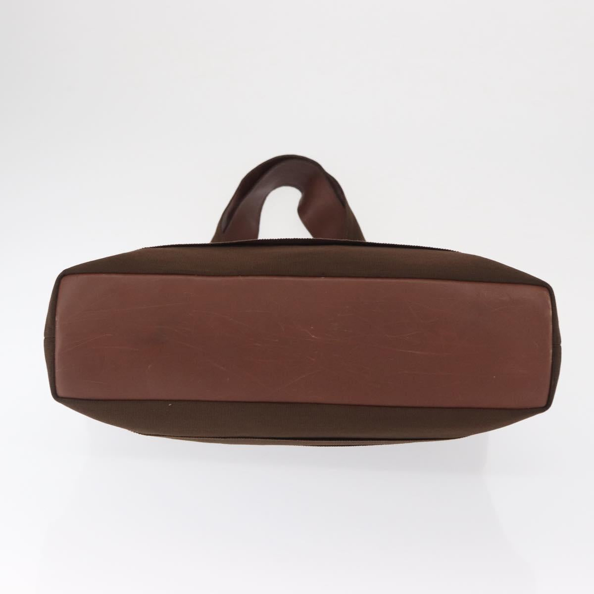 Salvatore Ferragamo Tote Bag Canvas Brown Gold Auth 164746