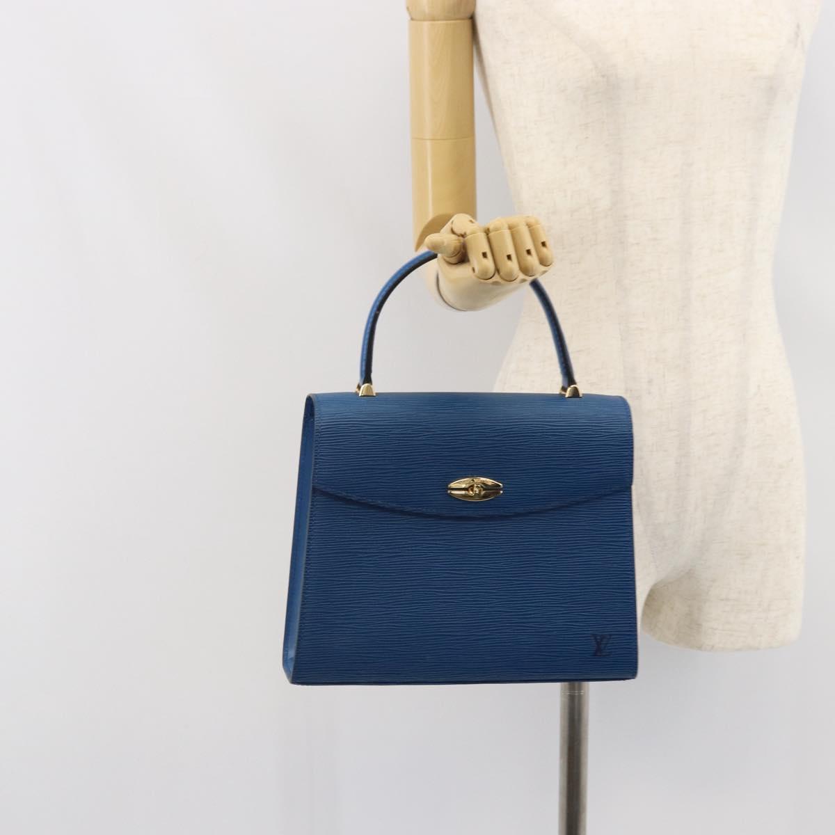 LOUIS VUITTON Epi Malesherbes Hand Bag Blue M52375 LV Auth 164754