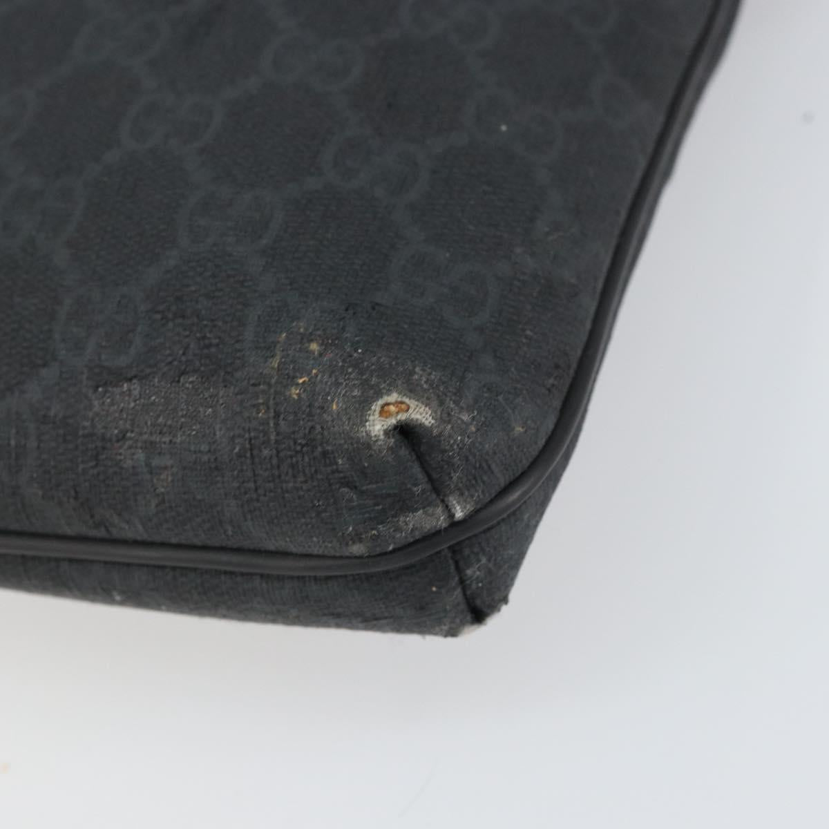 GUCCI GG Supreme Shoulder Bag PVC Black 387514 Auth 164758
