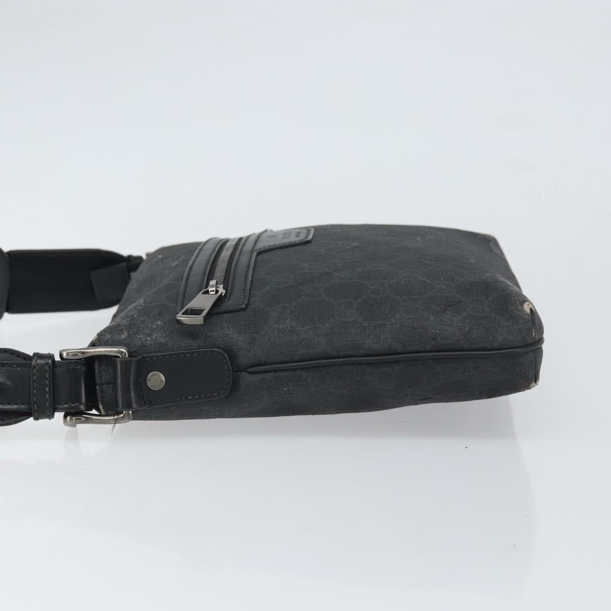 GUCCI GG Supreme Shoulder Bag PVC Black 387514 Auth 164758