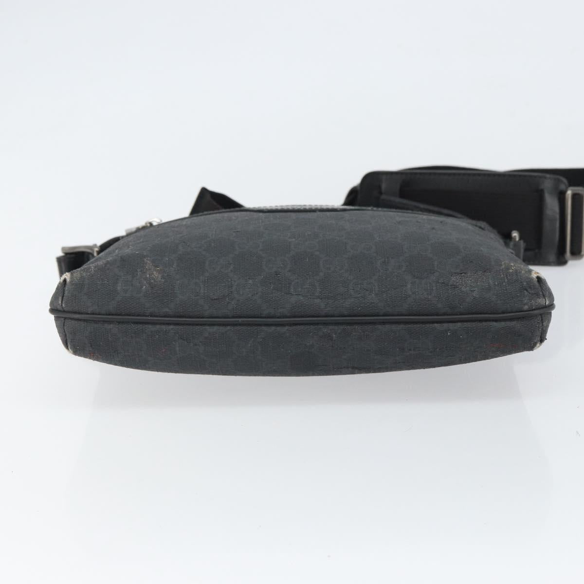 GUCCI GG Supreme Shoulder Bag PVC Black 387514 Auth 164758