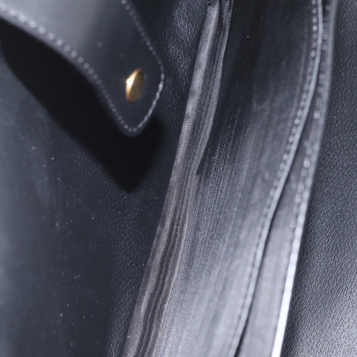 CELINE Macadam Canvas Hand Bag PVC Leather 2way Black Gold Auth 164759V
