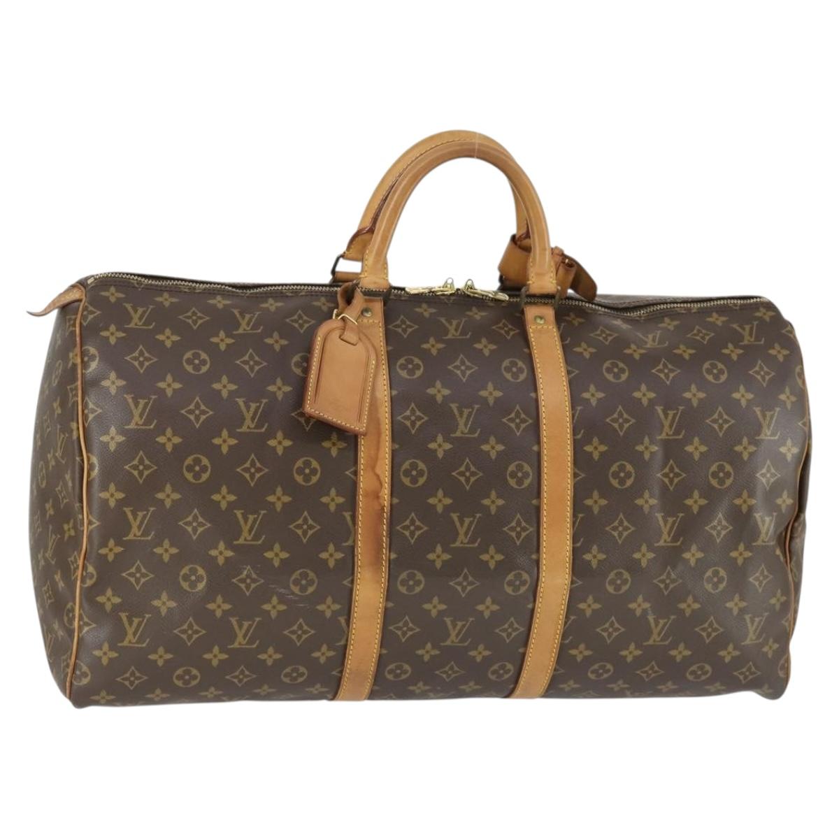 LOUIS VUITTON Monogram Keepall 55 Boston Bag M41424 LV Auth 164765