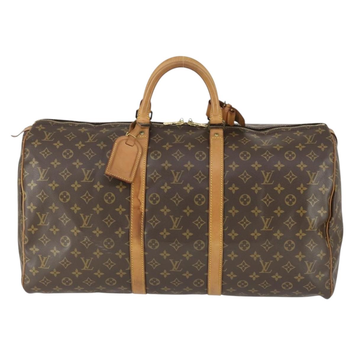 LOUIS VUITTON Monogram Keepall 55 Boston Bag M41424 LV Auth 164765