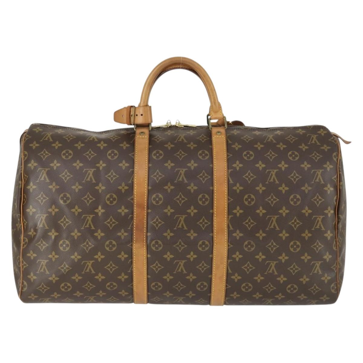 LOUIS VUITTON Monogram Keepall 55 Boston Bag M41424 LV Auth 164765