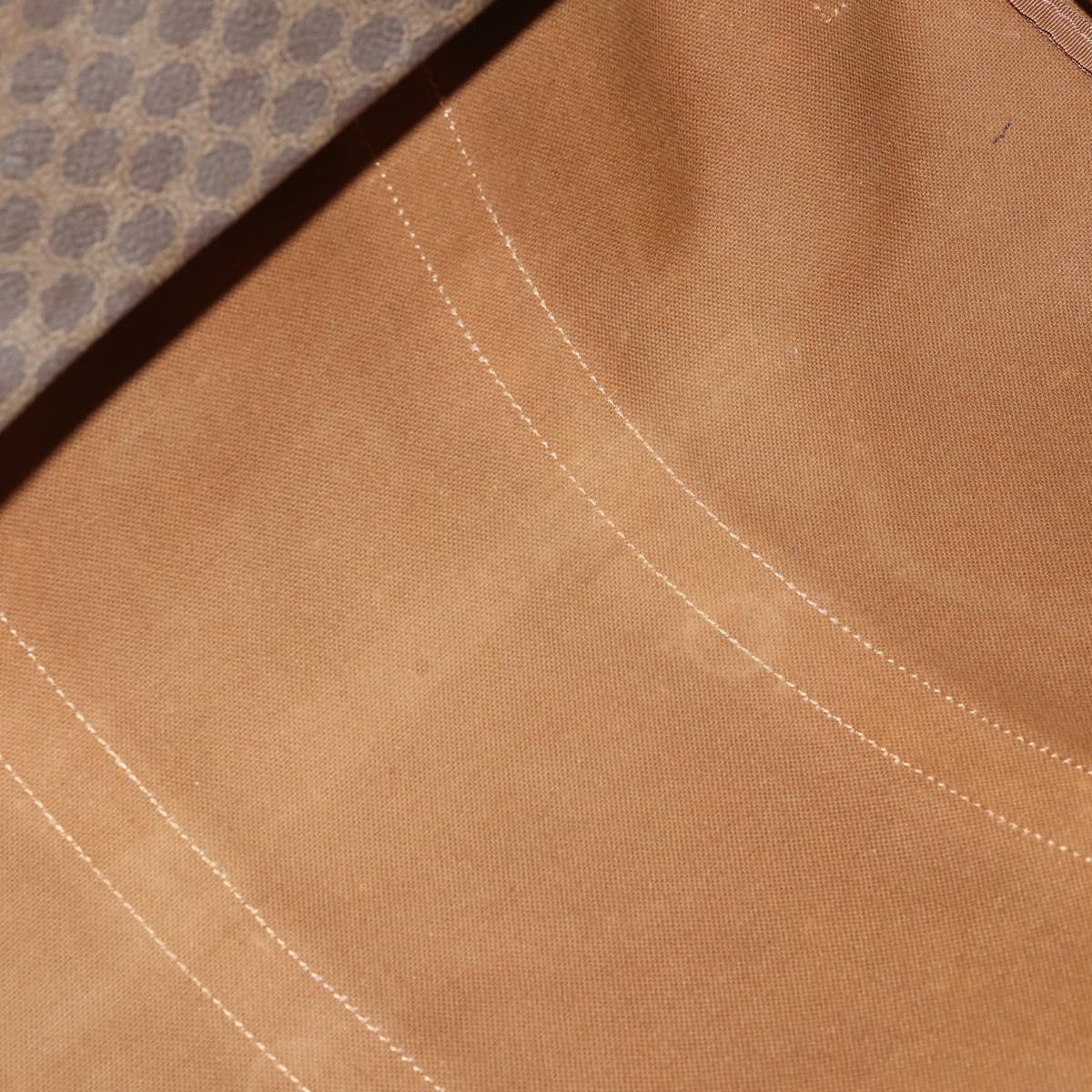 CELINE Macadam Canvas Boston Bag PVC Leather Brown Gold Auth 164768