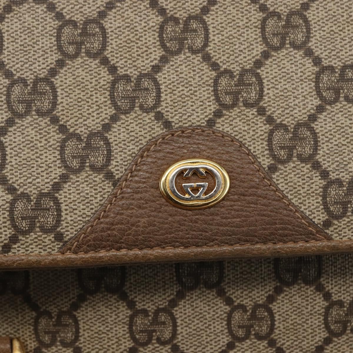 GUCCI GG Supreme Hand Bag PVC Beige Gold 116 02 080 Auth 164785