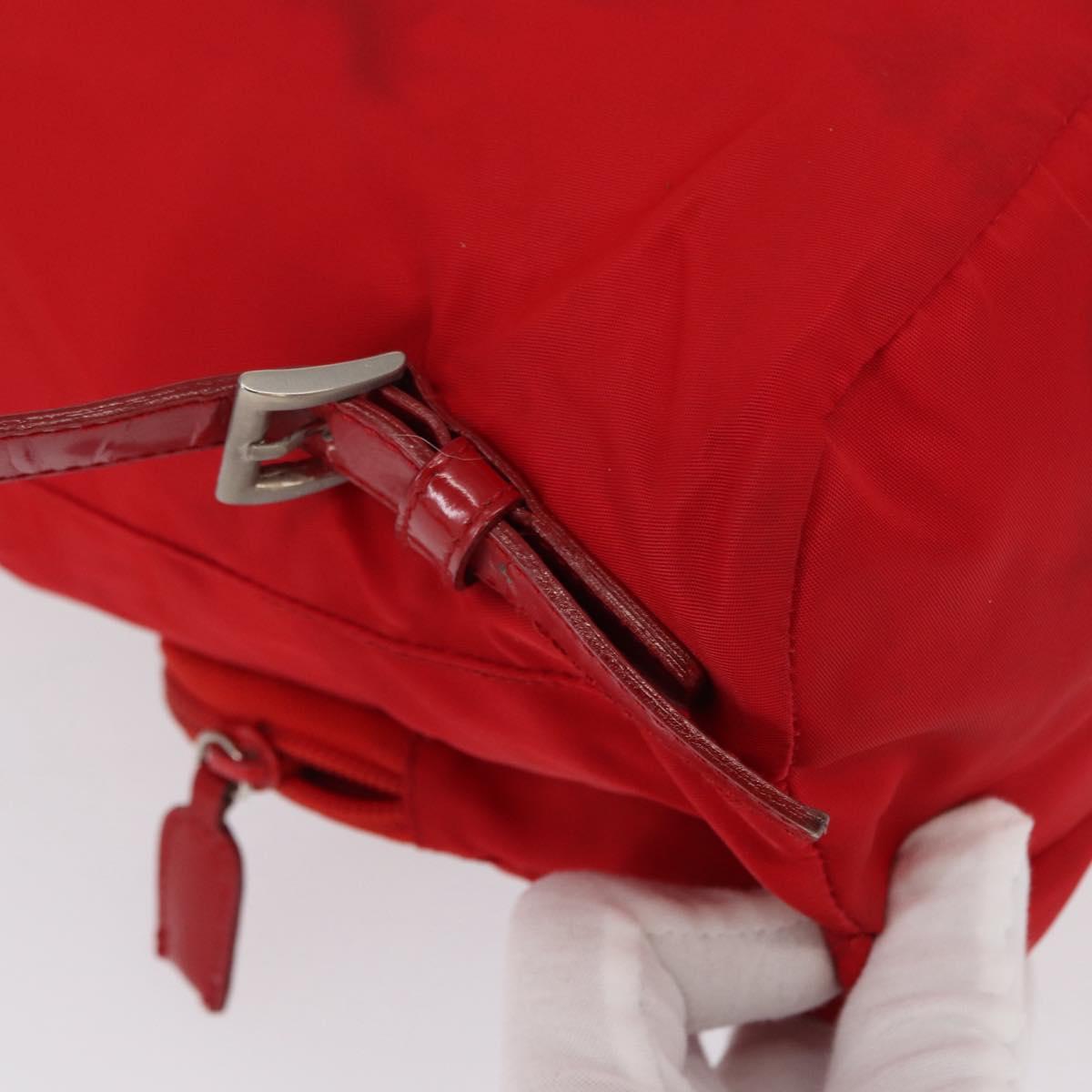 PRADA Backpack Nylon Red Silver Auth 164789