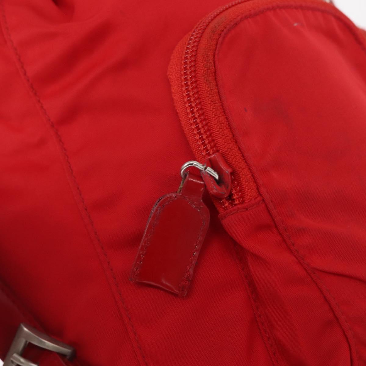 PRADA Backpack Nylon Red Silver Auth 164789