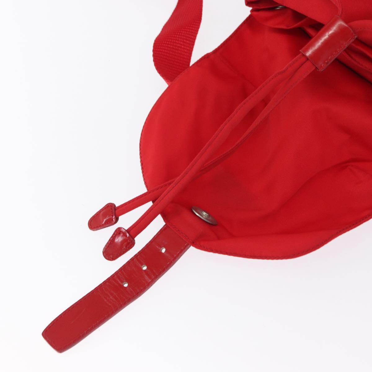 PRADA Backpack Nylon Red Silver Auth 164789