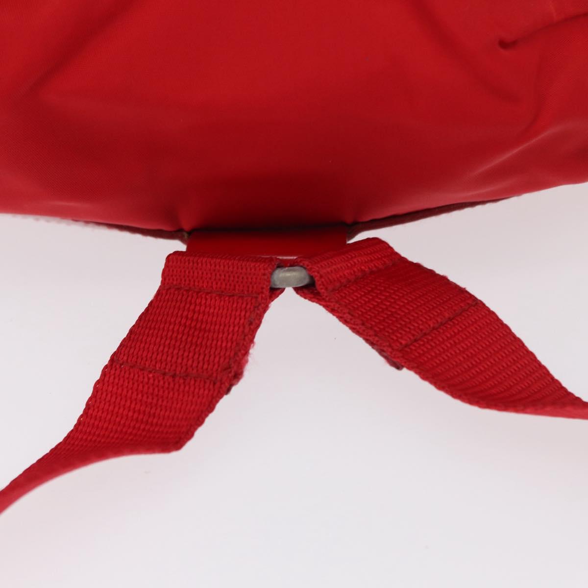 PRADA Backpack Nylon Red Silver Auth 164789