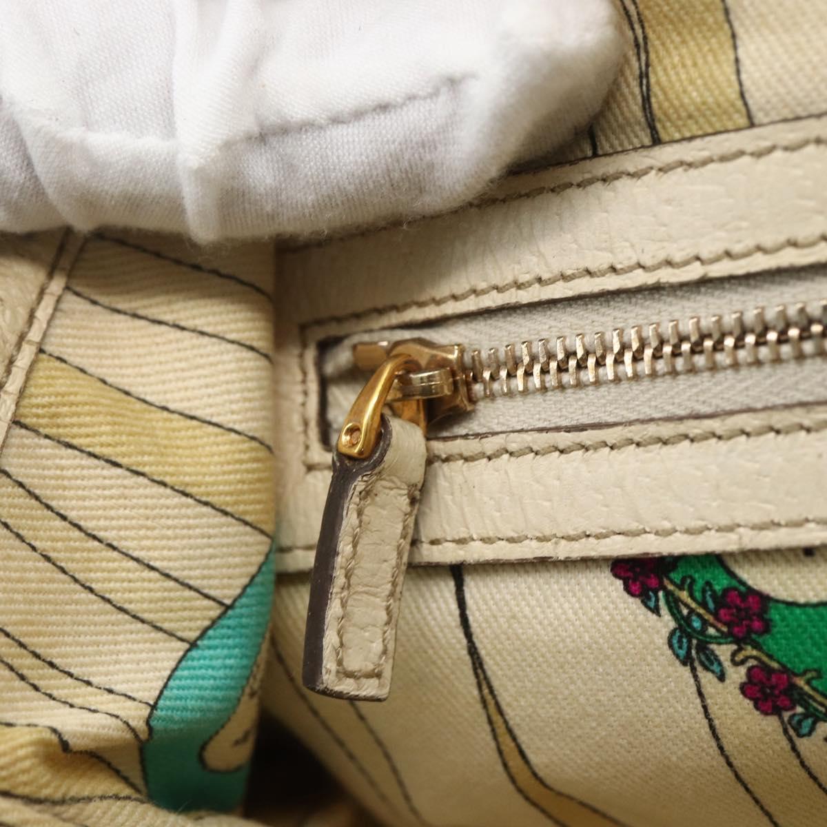 GUCCI GG Canvas Bamboo Hand Bag Beige Gold 137396 Auth 164794