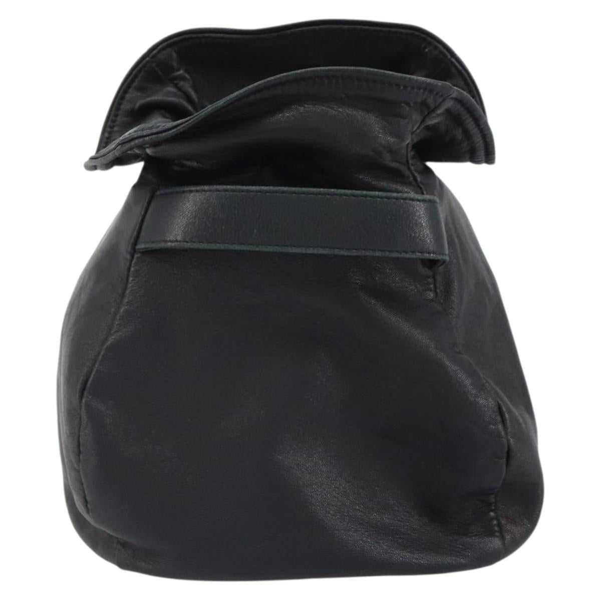 CHANEL Purse Pouch Lamb Skin Black CC Auth 164798
