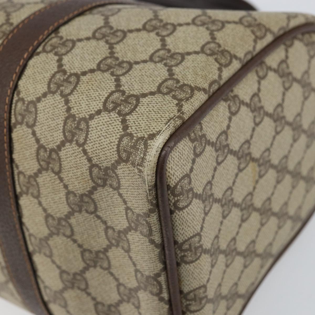 GUCCI GG Supreme Web Sherry Line Hand Bag PVC Beige Gold 40 02 007 Auth 164799