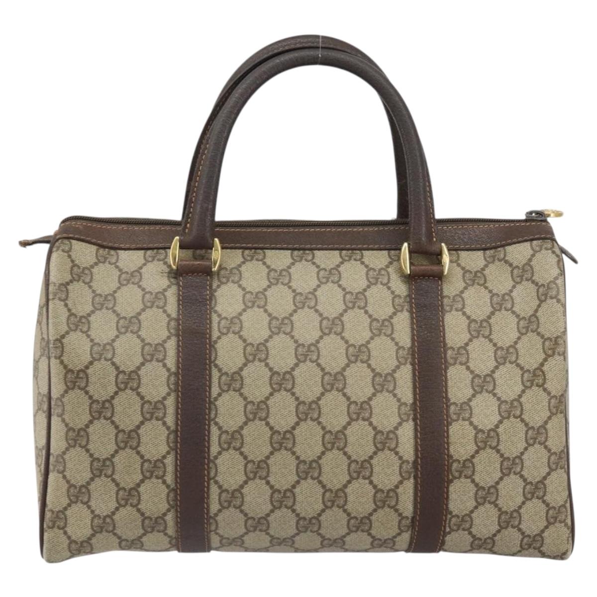 GUCCI GG Supreme Web Sherry Line Hand Bag PVC Beige Gold 40 02 007 Auth 164799