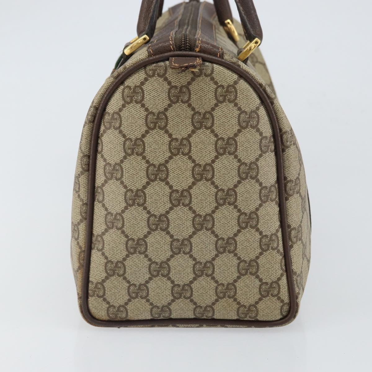 GUCCI GG Supreme Web Sherry Line Hand Bag PVC Beige Gold 40 02 007 Auth 164799