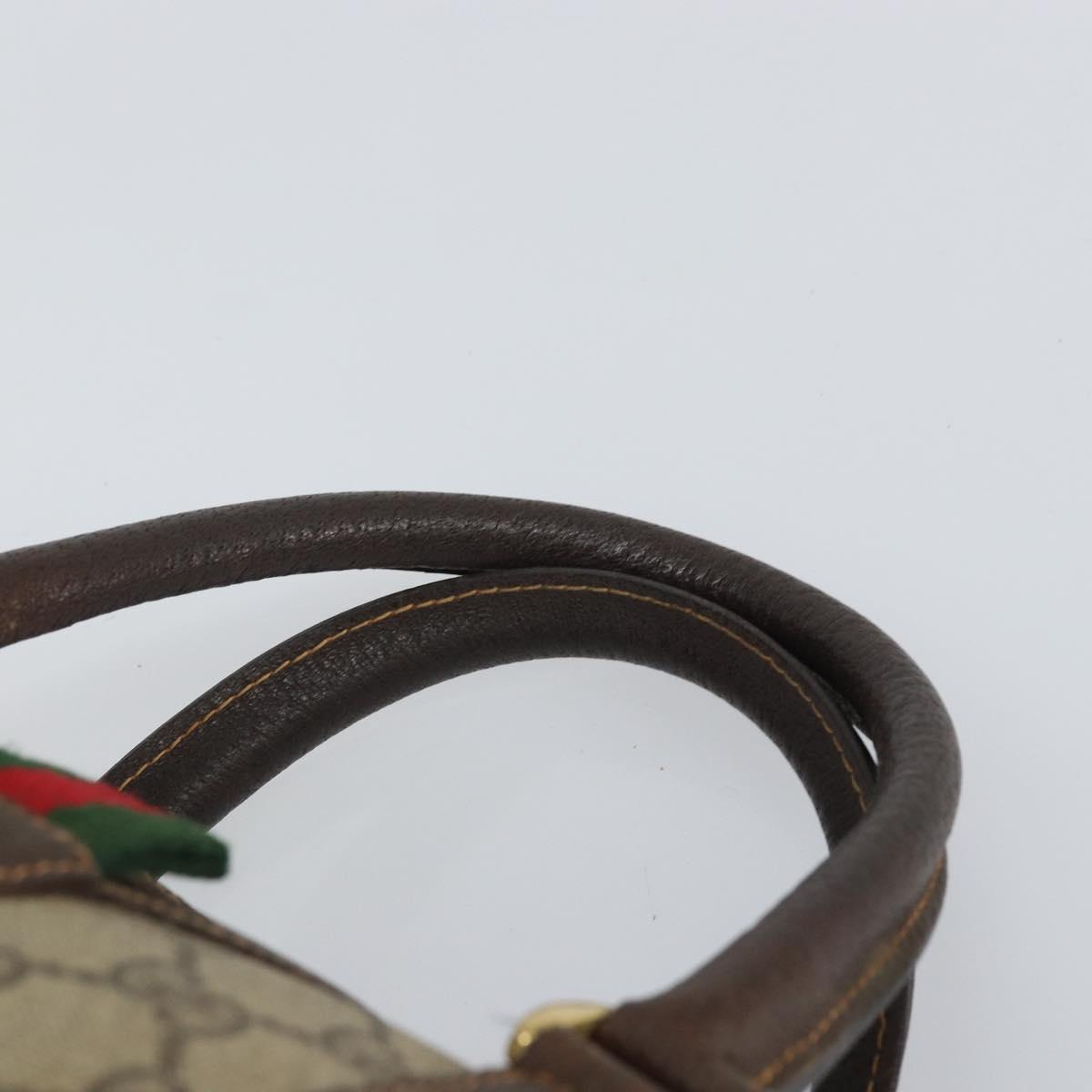 GUCCI GG Supreme Web Sherry Line Hand Bag PVC Beige Gold 40 02 007 Auth 164799