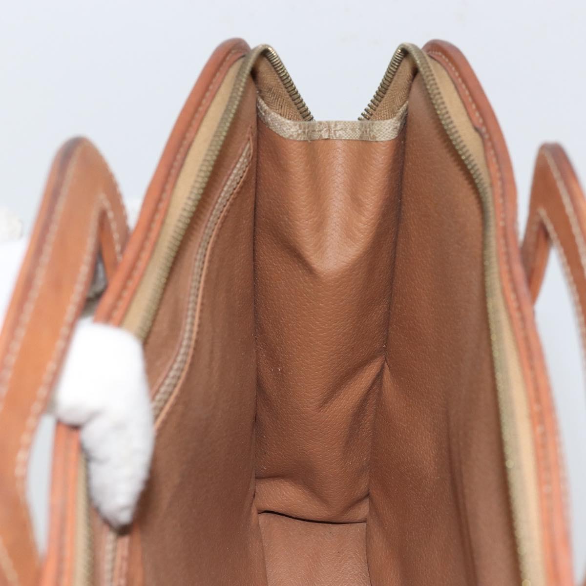CELINE Macadam Canvas Hand Bag PVC Beige Gold Auth 164813