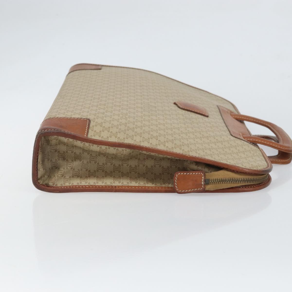 CELINE Macadam Canvas Hand Bag PVC Beige Gold Auth 164813