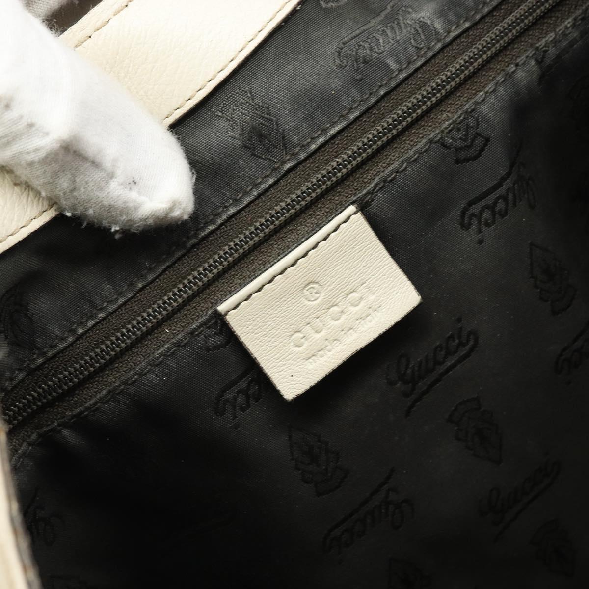 GUCCI GG Canvas Guccissima Sukey Hand Bag Ivory Gold 211937 Auth 164815