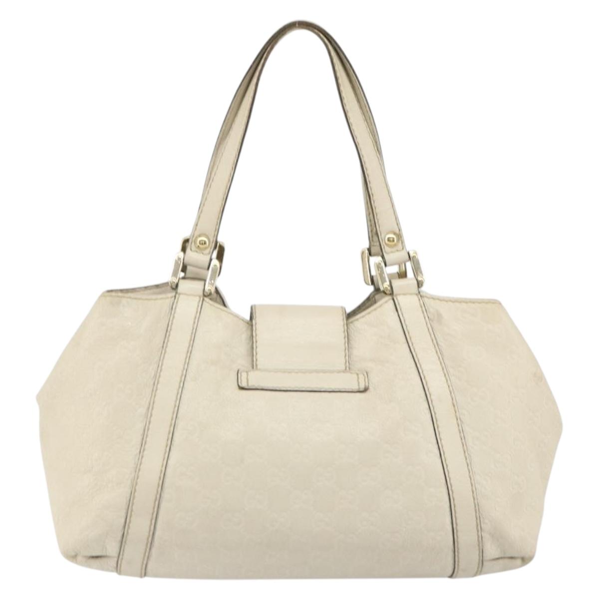 GUCCI GG Canvas Guccissima Sukey Hand Bag Ivory Gold 211937 Auth 164815