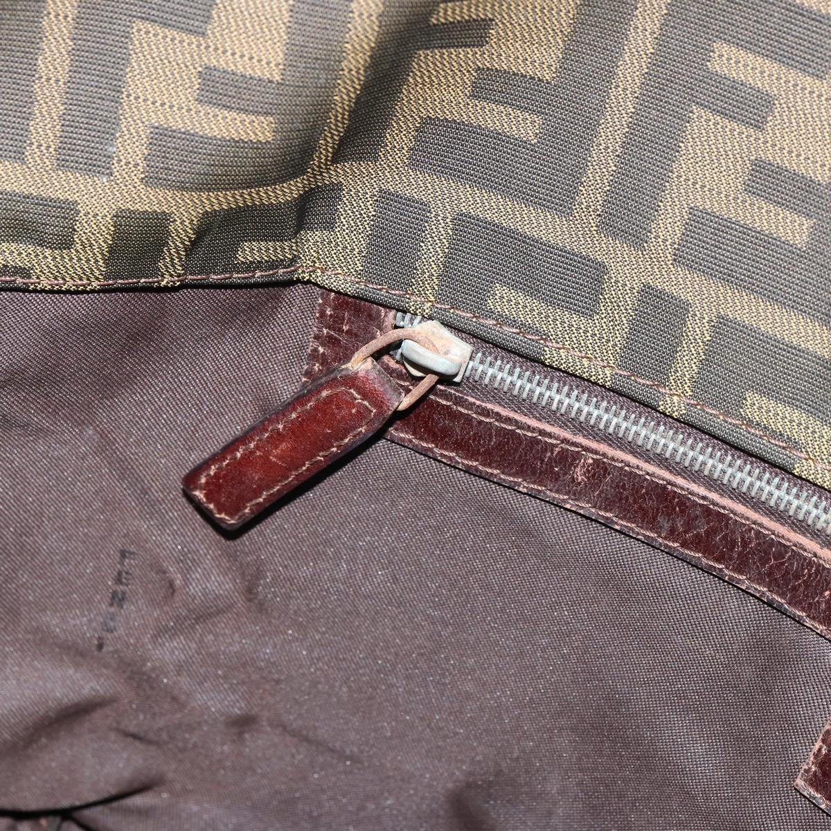 FENDI Zucca Canvas Tote Bag Black Brown Auth 164817