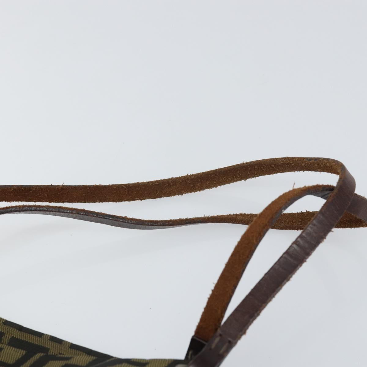 FENDI Zucca Canvas Tote Bag Black Brown Auth 164817