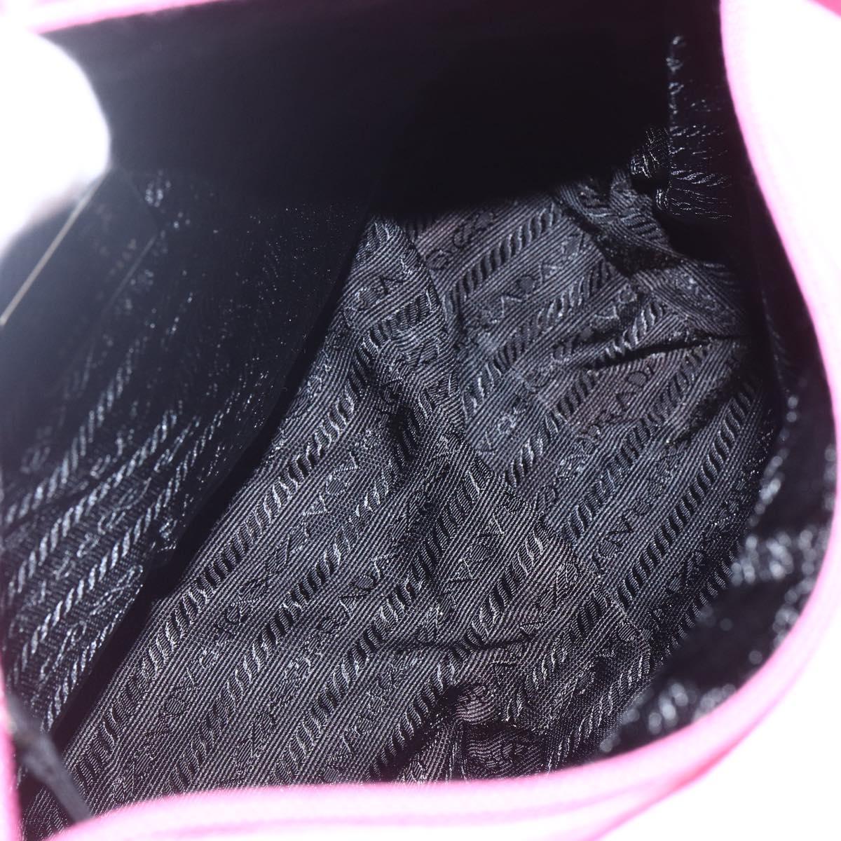 PRADA Tote Bag Nylon Pink Silver Auth 164823