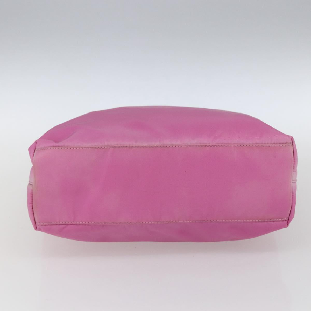 PRADA Tote Bag Nylon Pink Silver Auth 164823