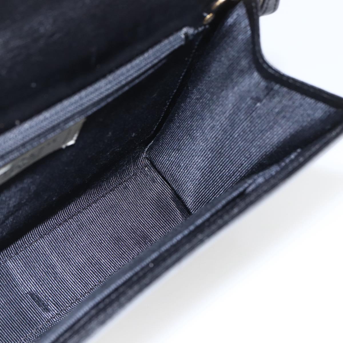 GIVENCHY Shoulder Bag Leather Black Gold Auth 164833