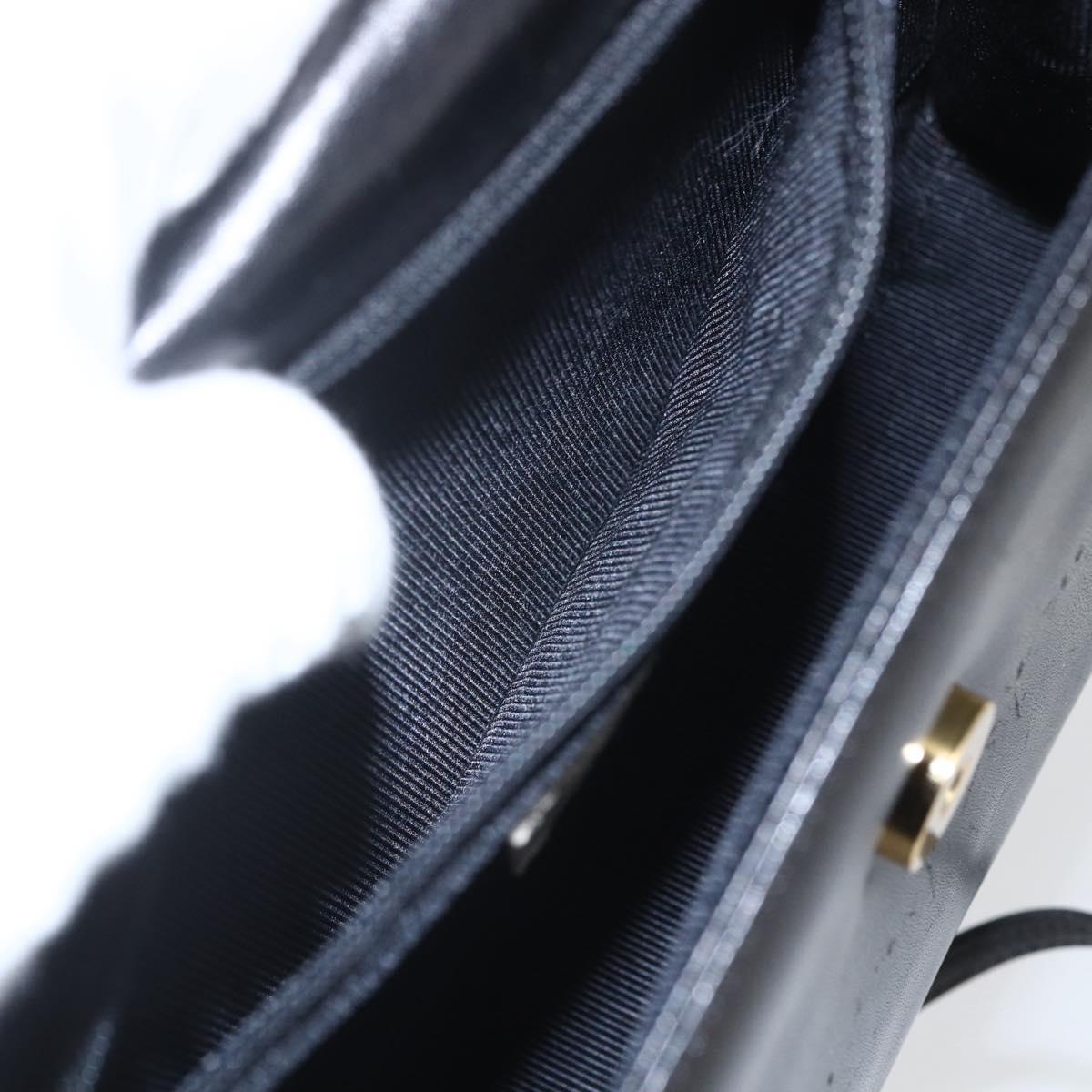 GIVENCHY Shoulder Bag Leather Black Gold Auth 164833