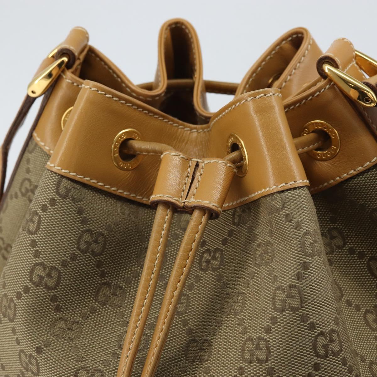 GUCCI GG Canvas Shoulder Bag Beige Gold 001 2854 1627 Auth 164846
