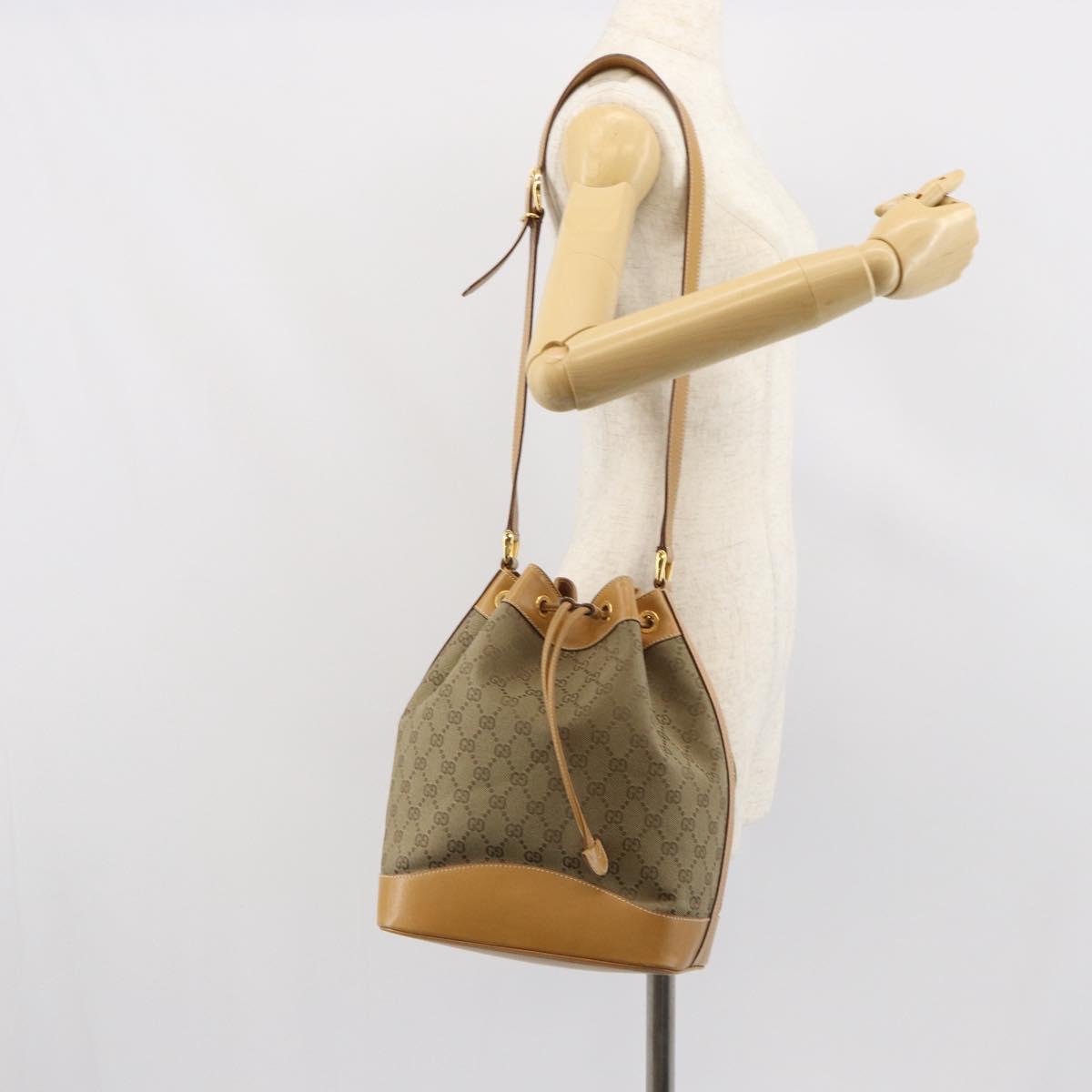 GUCCI GG Canvas Shoulder Bag Beige Gold 001 2854 1627 Auth 164846