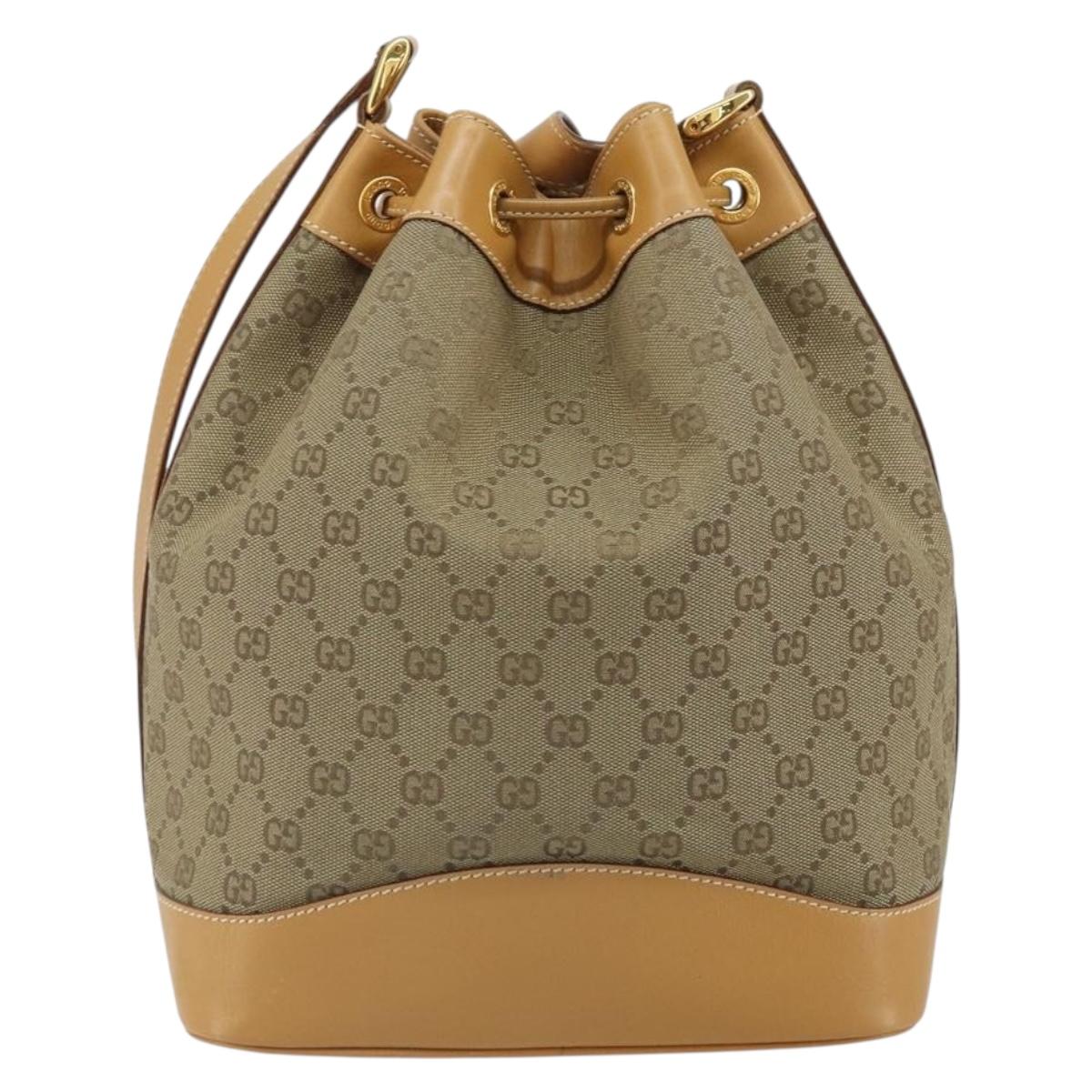GUCCI GG Canvas Shoulder Bag Beige Gold 001 2854 1627 Auth 164846