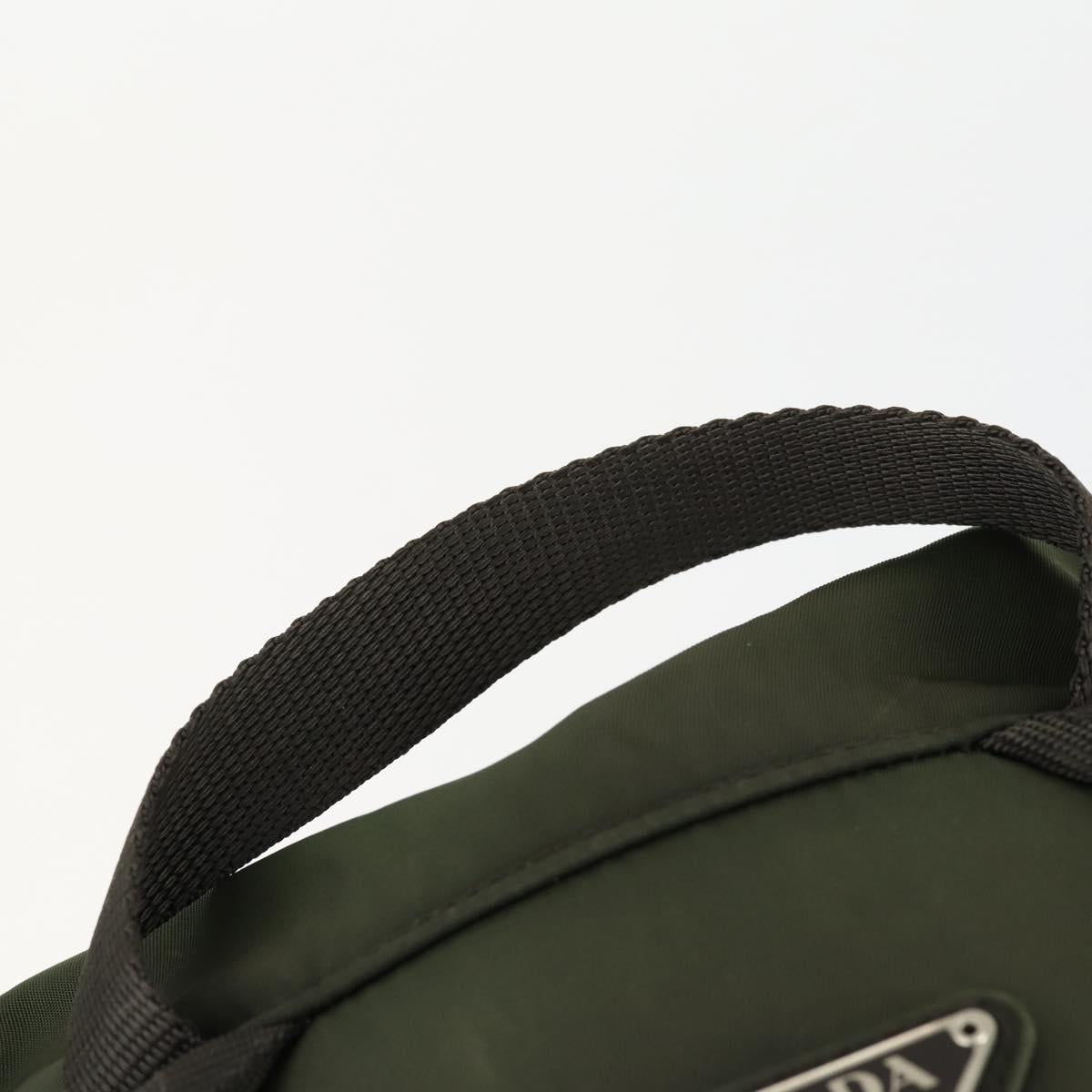 PRADA Backpack Nylon Khaki Silver Auth 164855