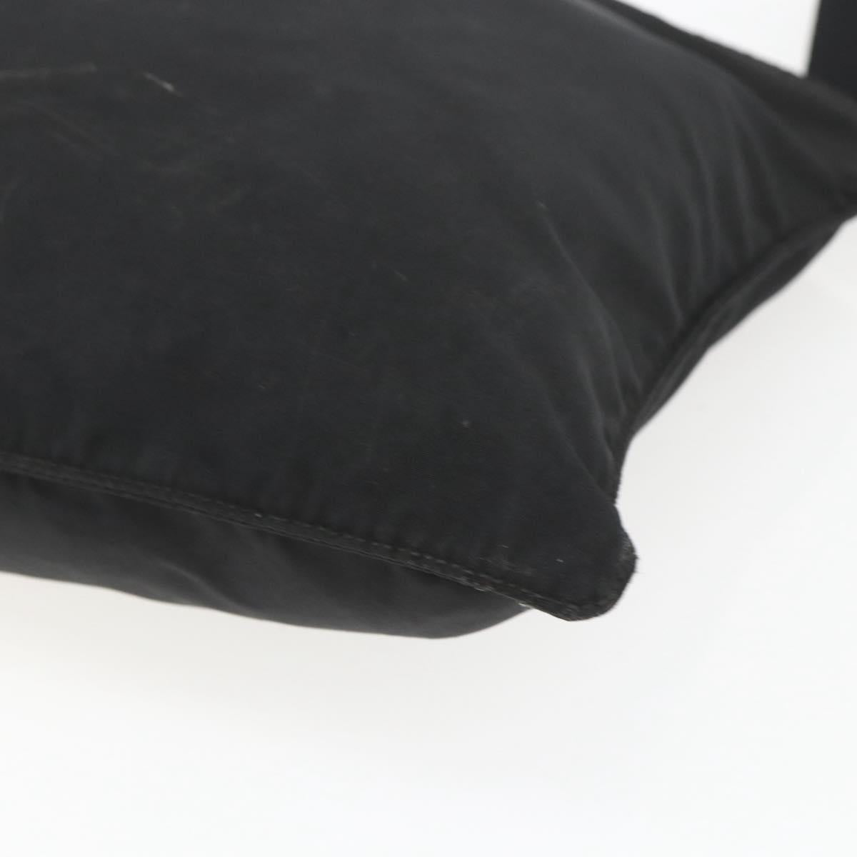 PRADA Shoulder Bag Nylon Black Silver Auth 164857