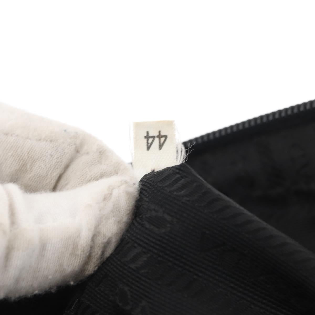 PRADA Hand Bag Nylon Black Silver Auth 164858