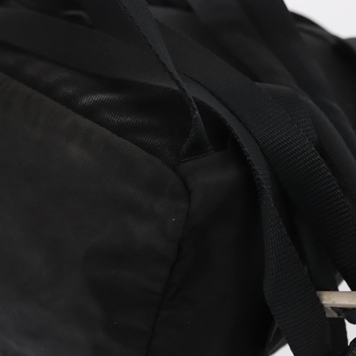 PRADA Backpack Nylon Black Silver Auth 164861