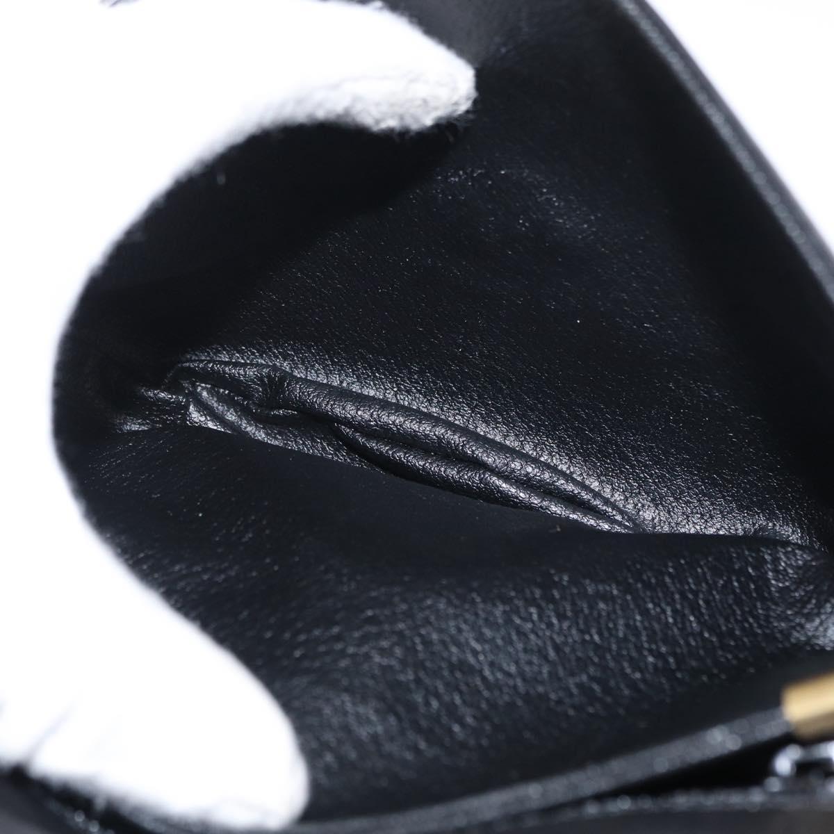 CELINE Shoulder Bag Leather Black Gold Auth 164870