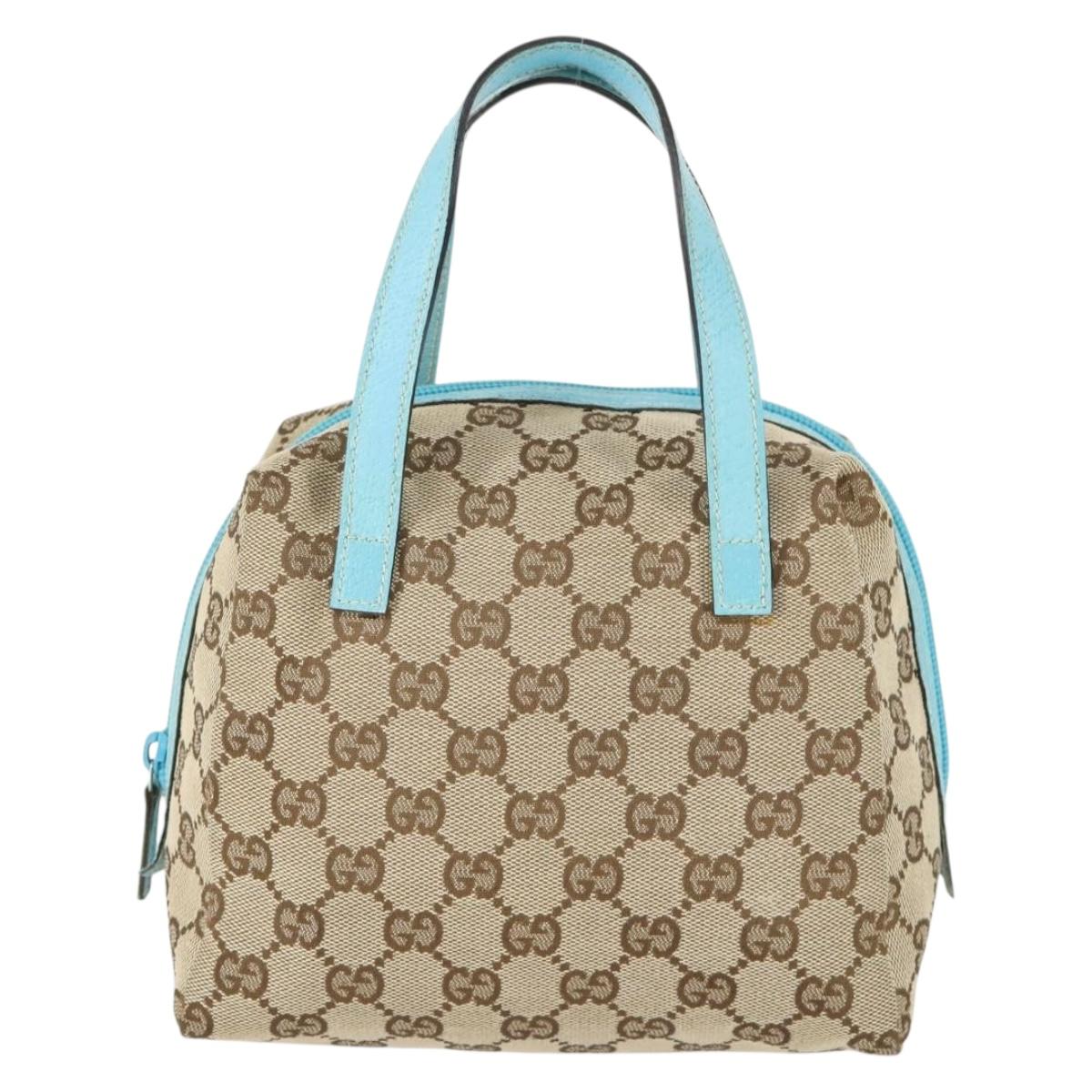 GUCCI GG Canvas Hand Bag Beige Auth 164873A