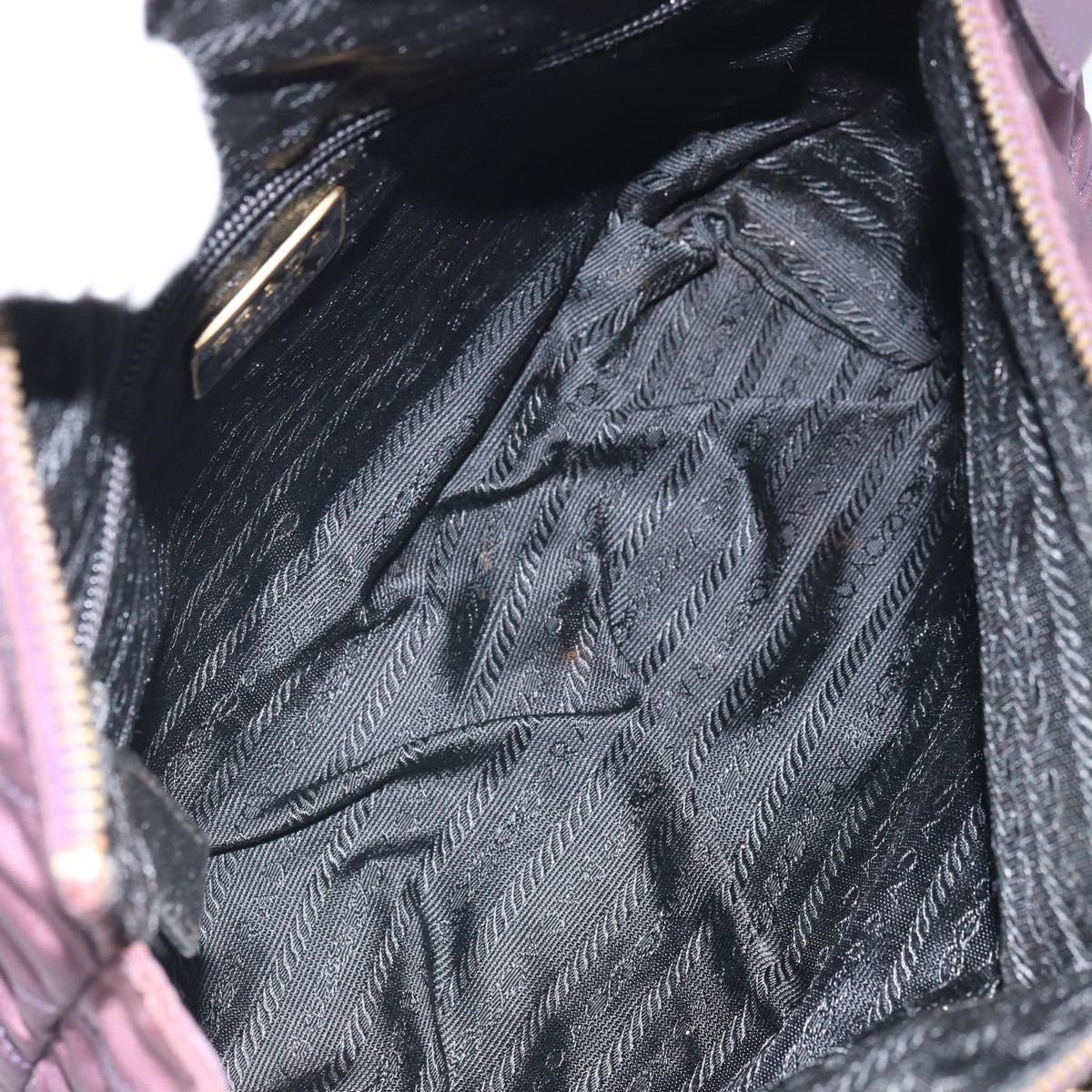PRADA Chain Quilted Shoulder Bag Nylon Purple Gold Auth 164881